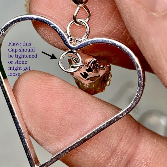 Heart Shaped Citrine Point Earrings - Picture 6 of 16